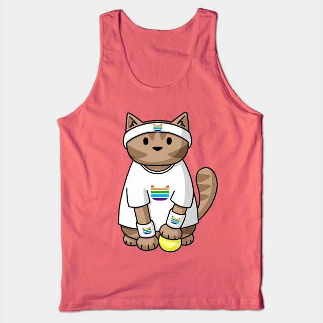 Tennis Cat Tank Top by Doodlecats 